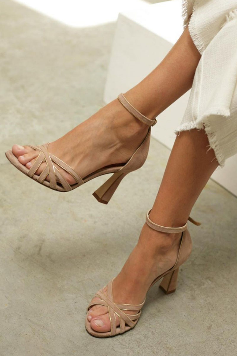 Elviera™ | Patchwork Peep Toe Heels