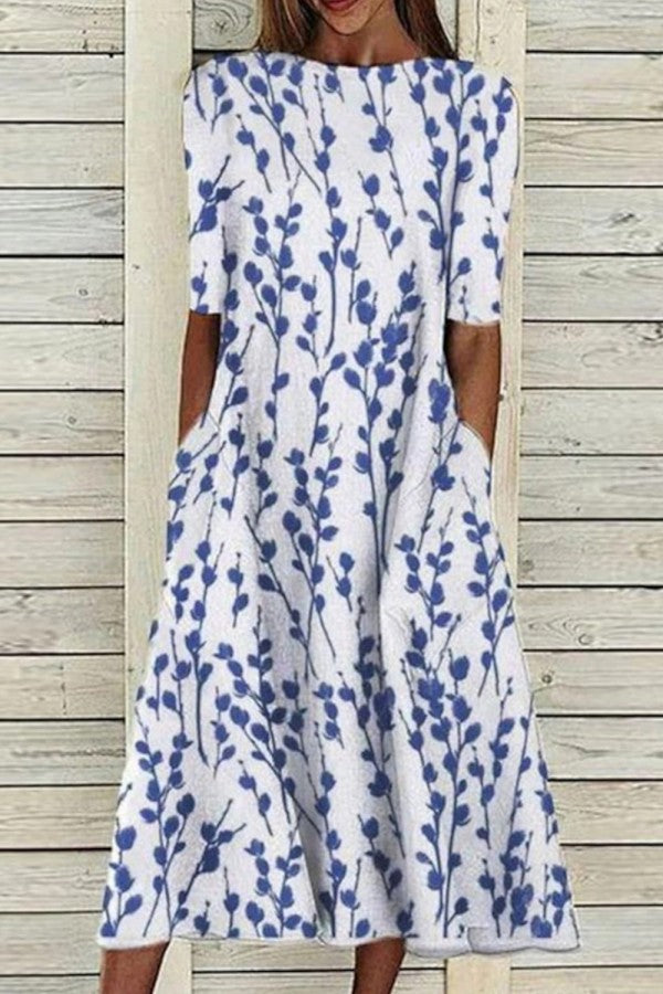 Pamela™ | Crew Neck Half Sleeve Dress
