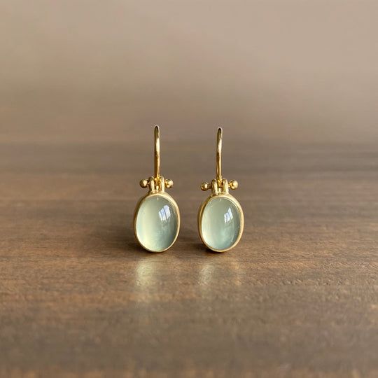 Celestia™ | Vintage Green Moonstone Earrings