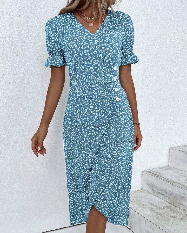 Charlene™ | Fresh Bloom V-Neck Dress