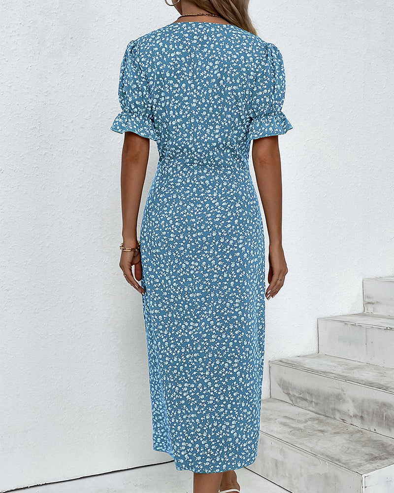 Charlene™ | Fresh Bloom V-Neck Dress