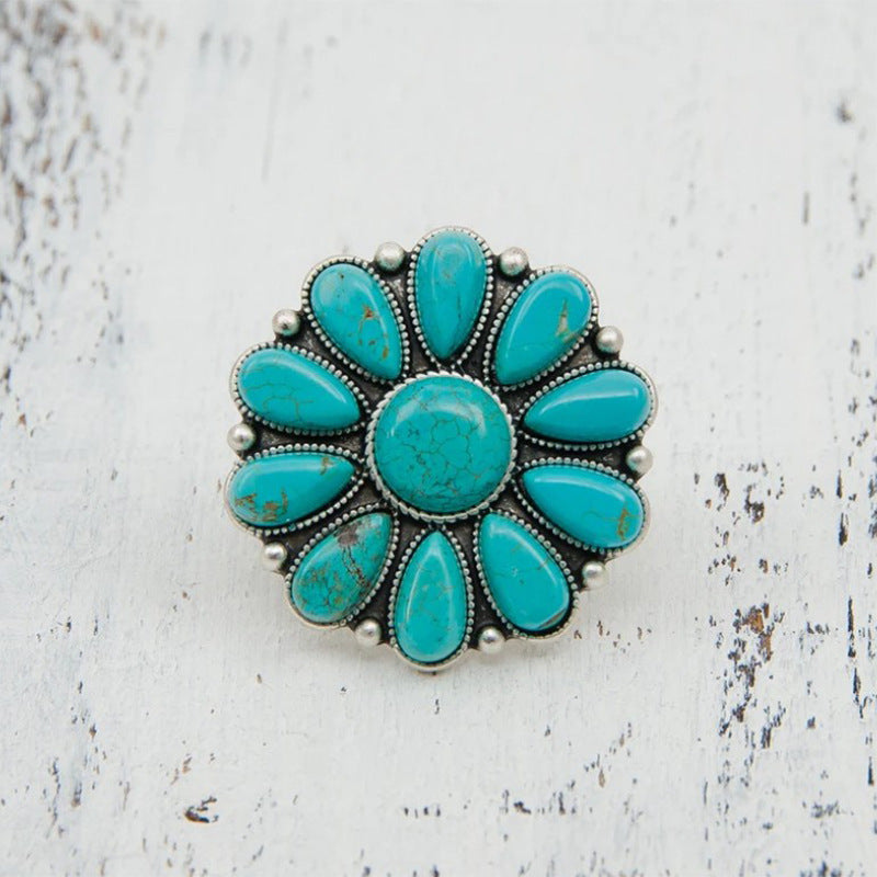 Floriana™ | Turquoise Alloy Flower Ring