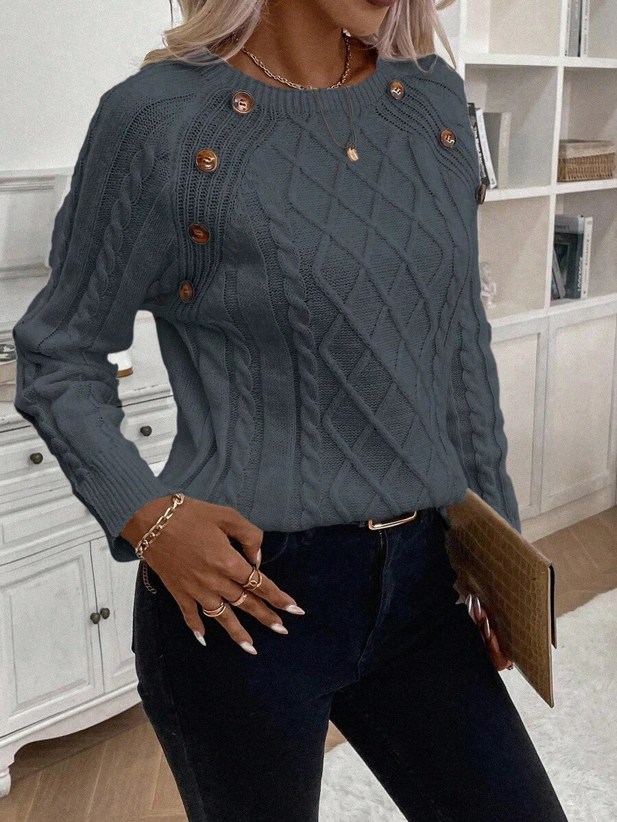 Betsy™ | Button-Detail Cable Jumper