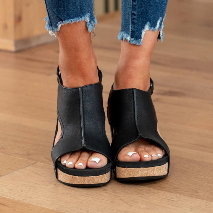 Linda™ | Suede Wedge Sandals