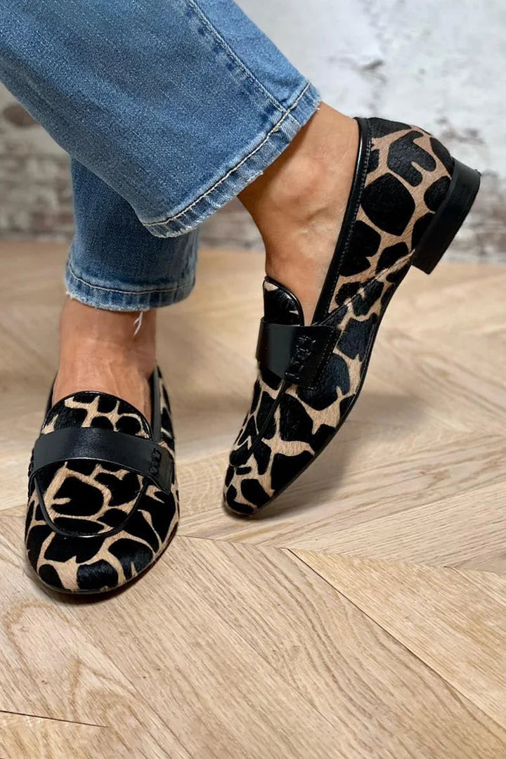 Alecia™ | Cozy and Stylish Cow Print Loafers