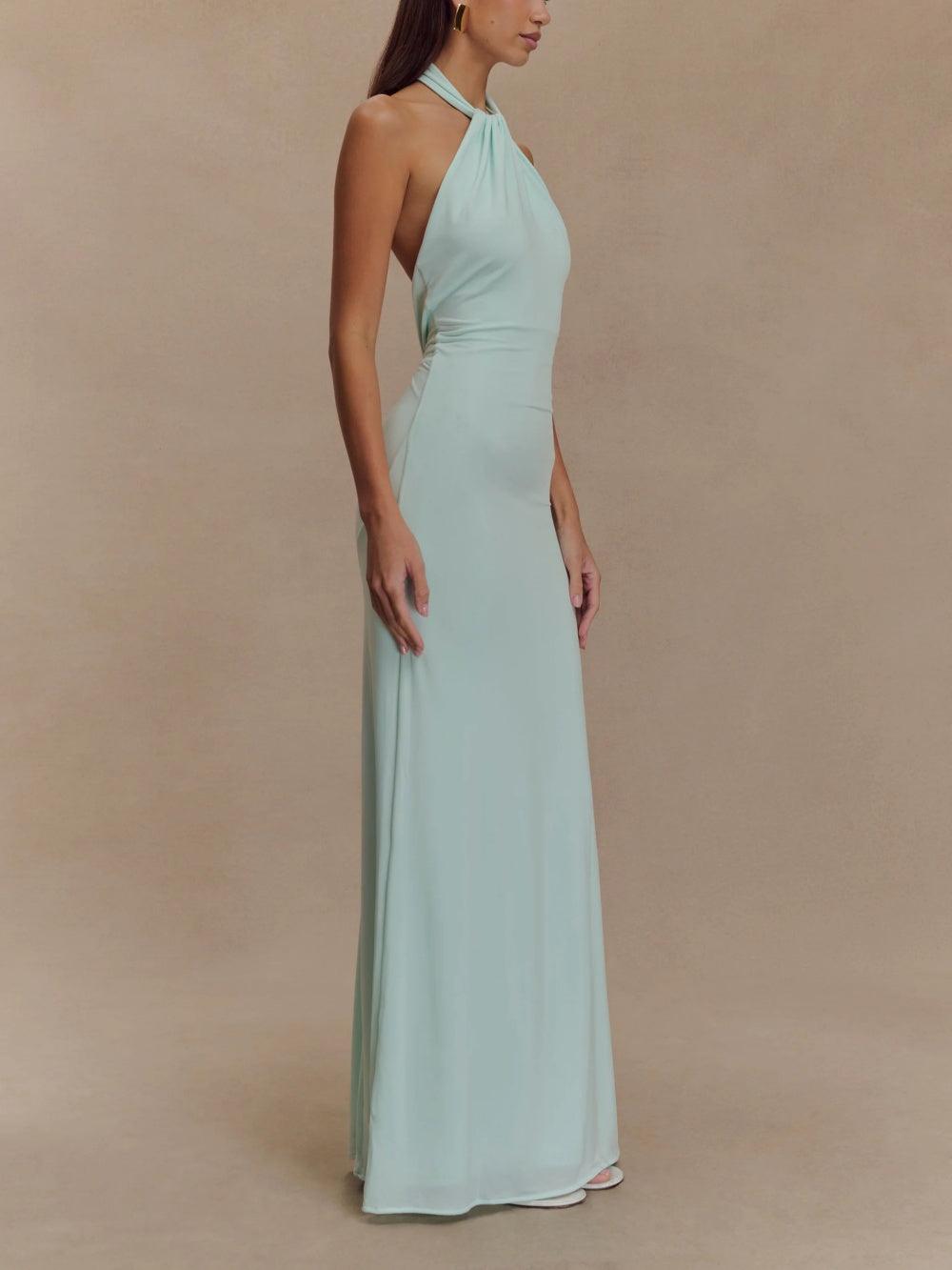 Kendra™ | Slinky Halter Maxi Dress