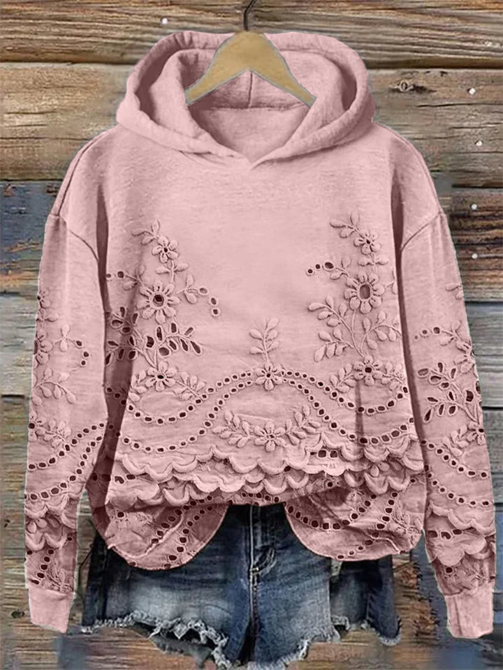 Saska™ | Hoodie with Floral Embroidery