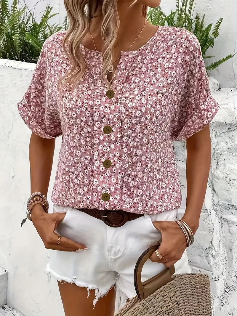 Verna™ | Chic Floral Print Blouse