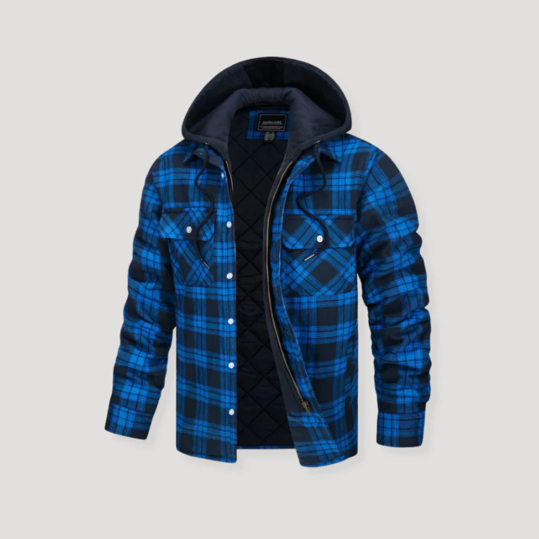 Everoak™| Plaid Flannel Jacket with Hood