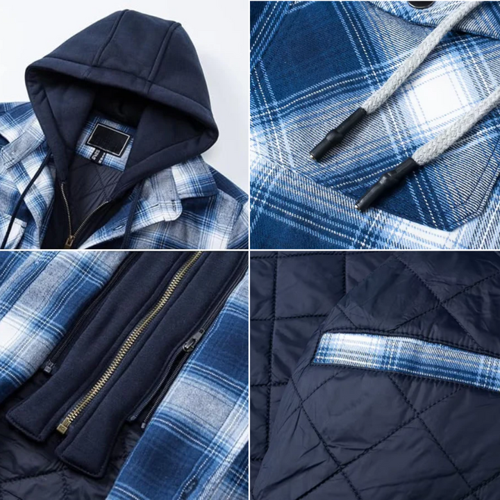 Everoak™| Plaid Flannel Jacket with Hood