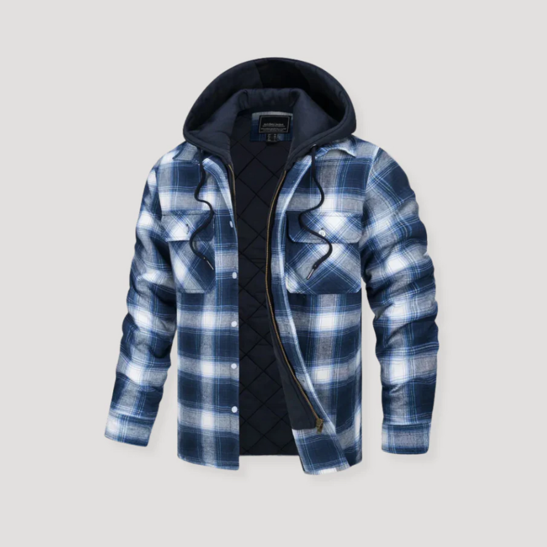 Everoak™| Plaid Flannel Jacket with Hood