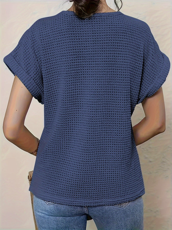 Rosa™ | Top with Round Neck and Lace Trim