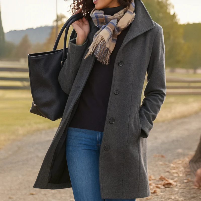 Aubrey™ | Classic Coat with Buttons