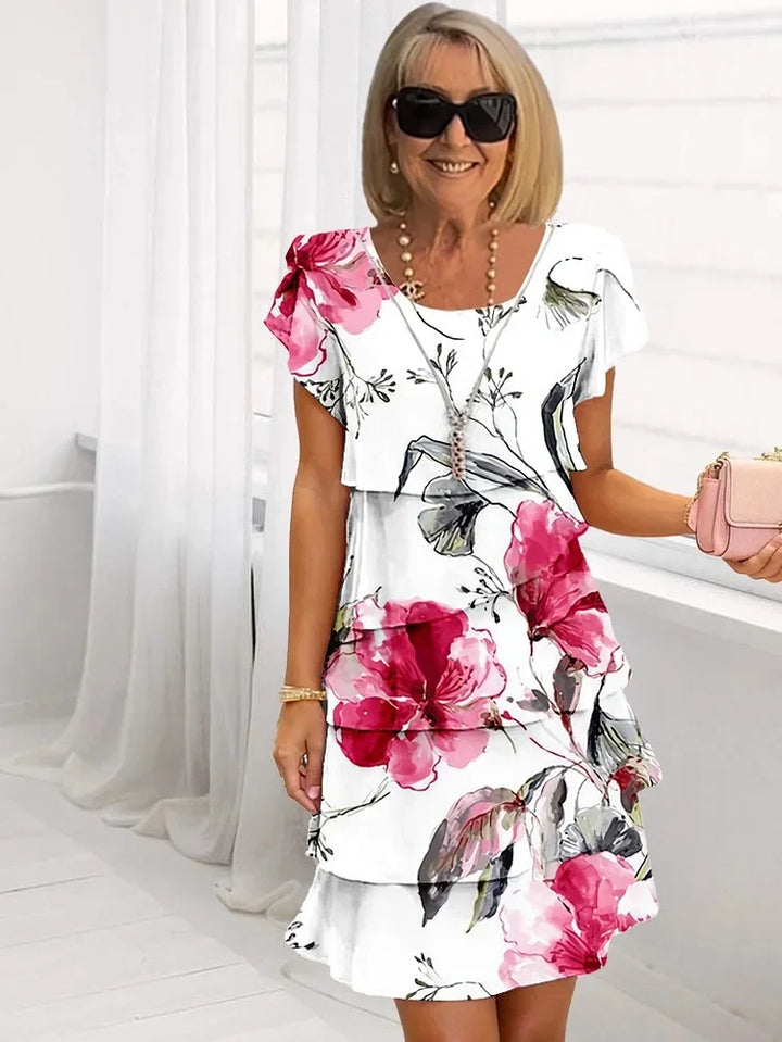 Mia™ | Ruffled Floral Pleated Dress