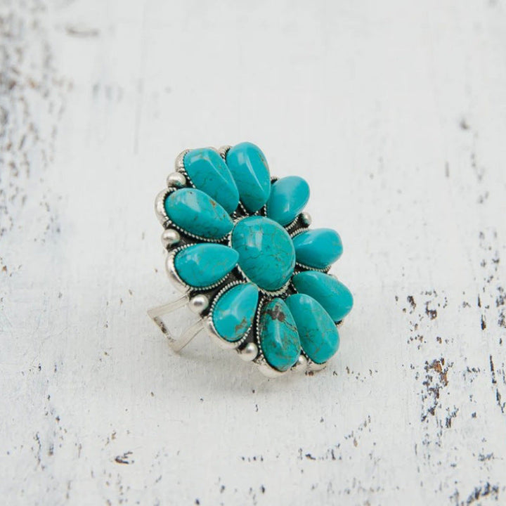 Floriana™ | Turquoise Alloy Flower Ring