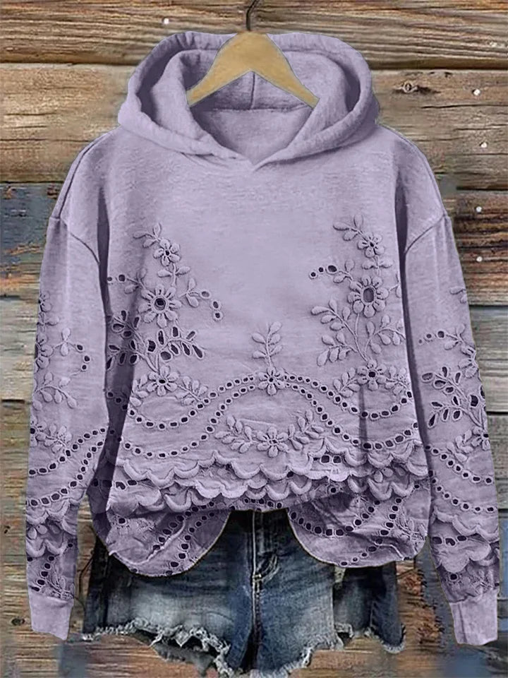 Saska™ | Hoodie with Floral Embroidery
