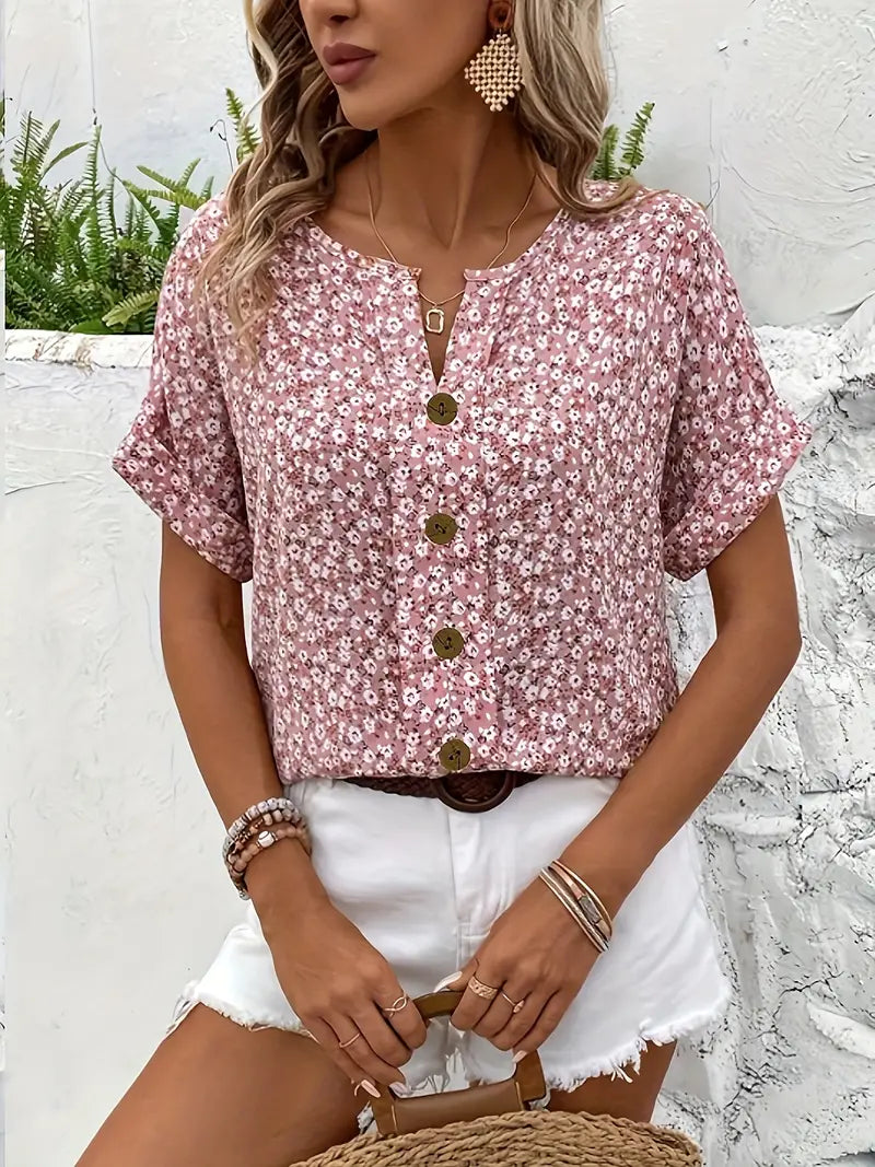 Verna™ | Chic Floral Print Blouse