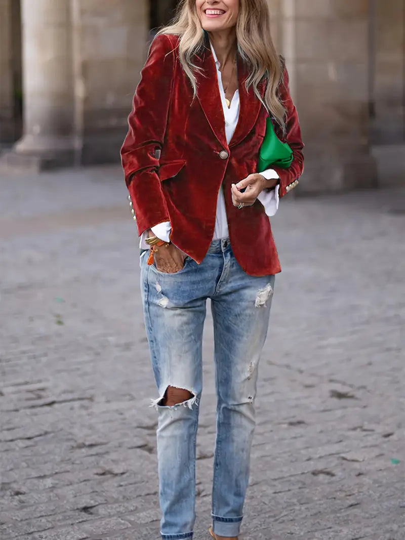 Carole™ | Elegant Velvet Blazer