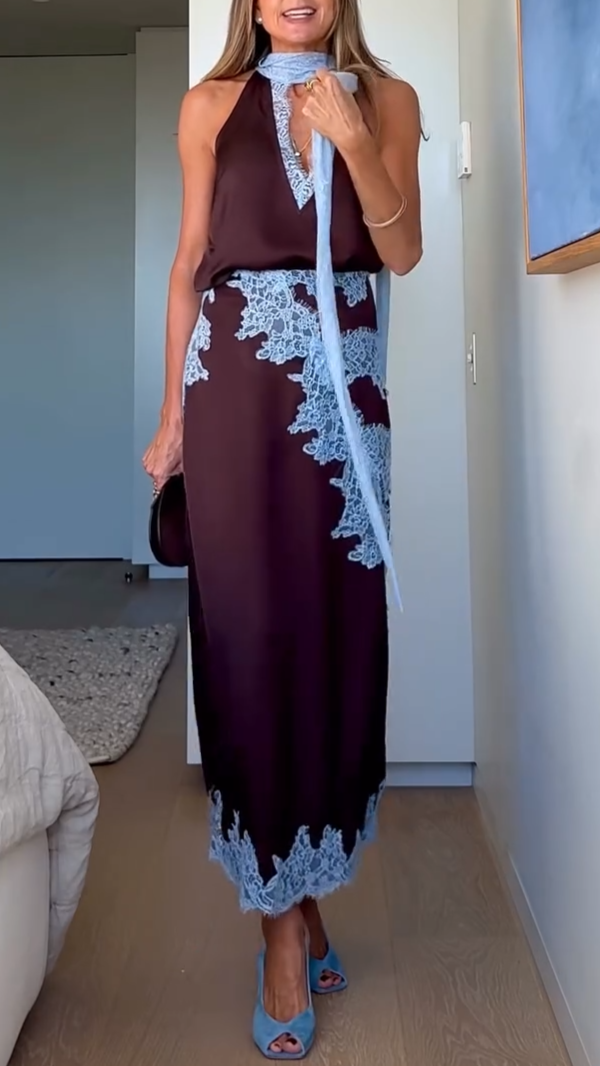 Mabel™ | Elegant Lace Panel Top & Skirt Set