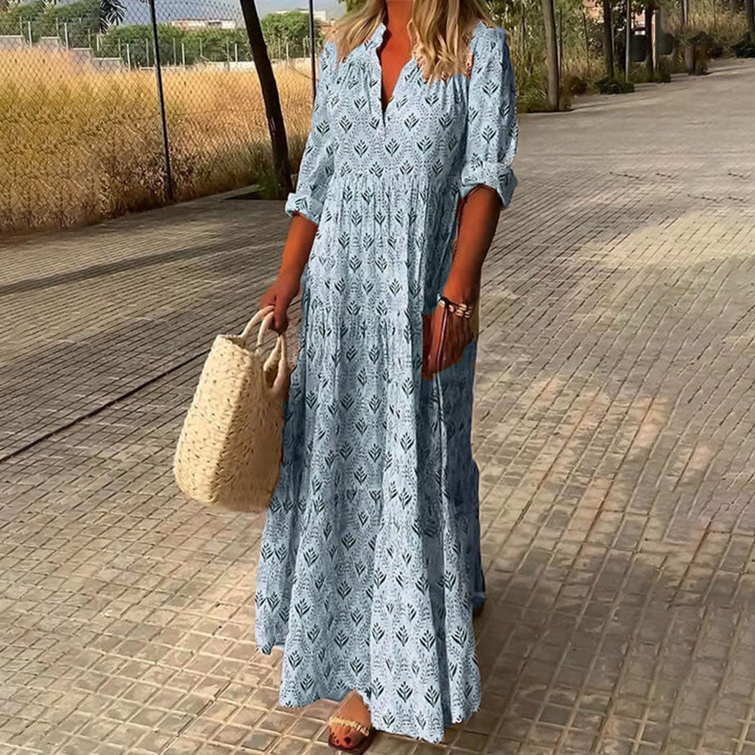 Grace™ | Long Sleeve Dress with Boho Print