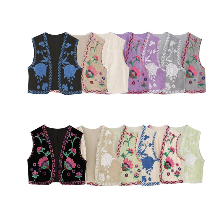 Vivienne™ | Vintage Embroidered Boho Vest