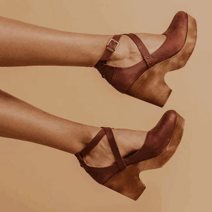 Teresa™ | Elegant Wedge Heels with Closed Toe & Ankle Strap