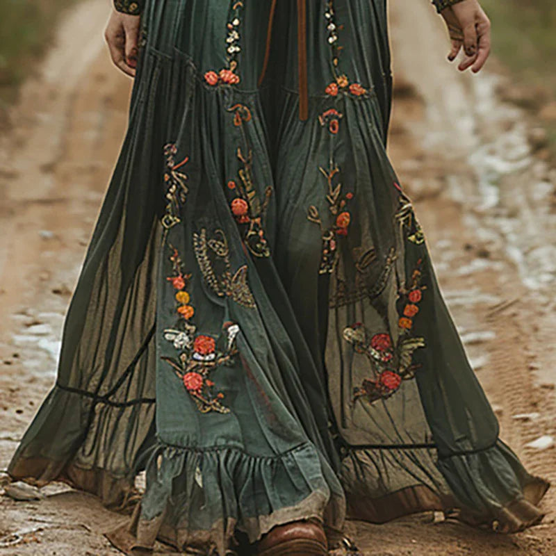 Selvara™ | Bohemian Floral Maxi Dress