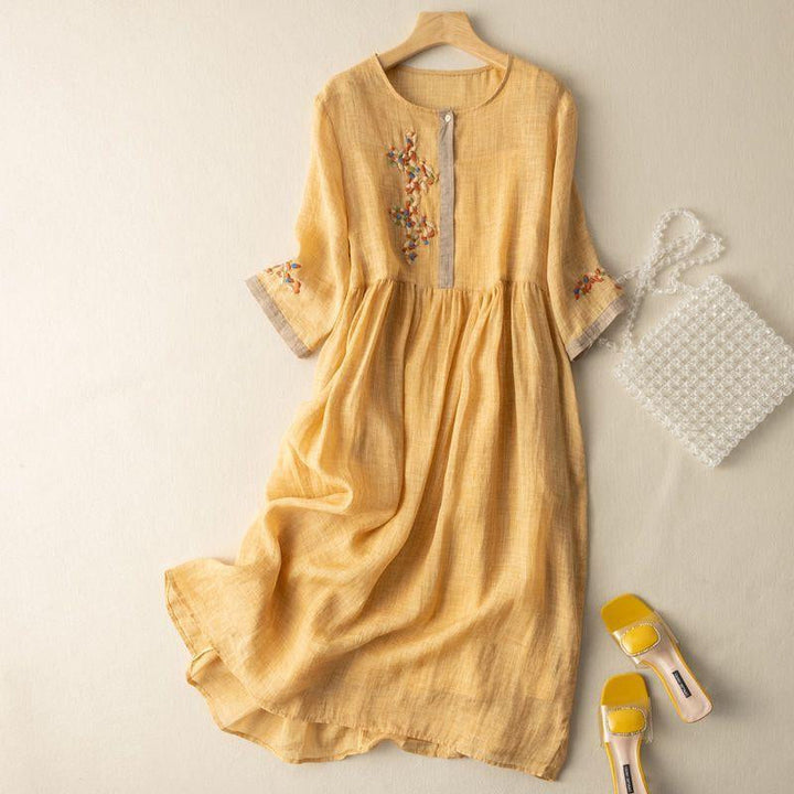 Sofia™ | Embroidered Relaxed Midi Dress