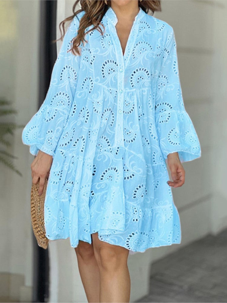 Vivian™ | Embroidered Tiered Mini Dress