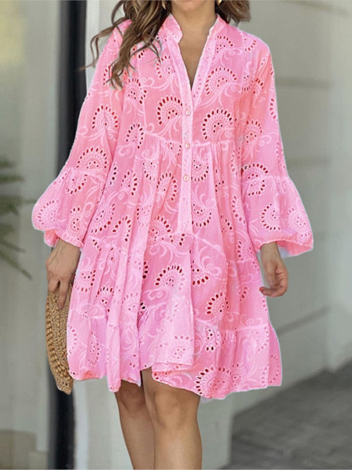 Vivian™ | Embroidered Tiered Mini Dress