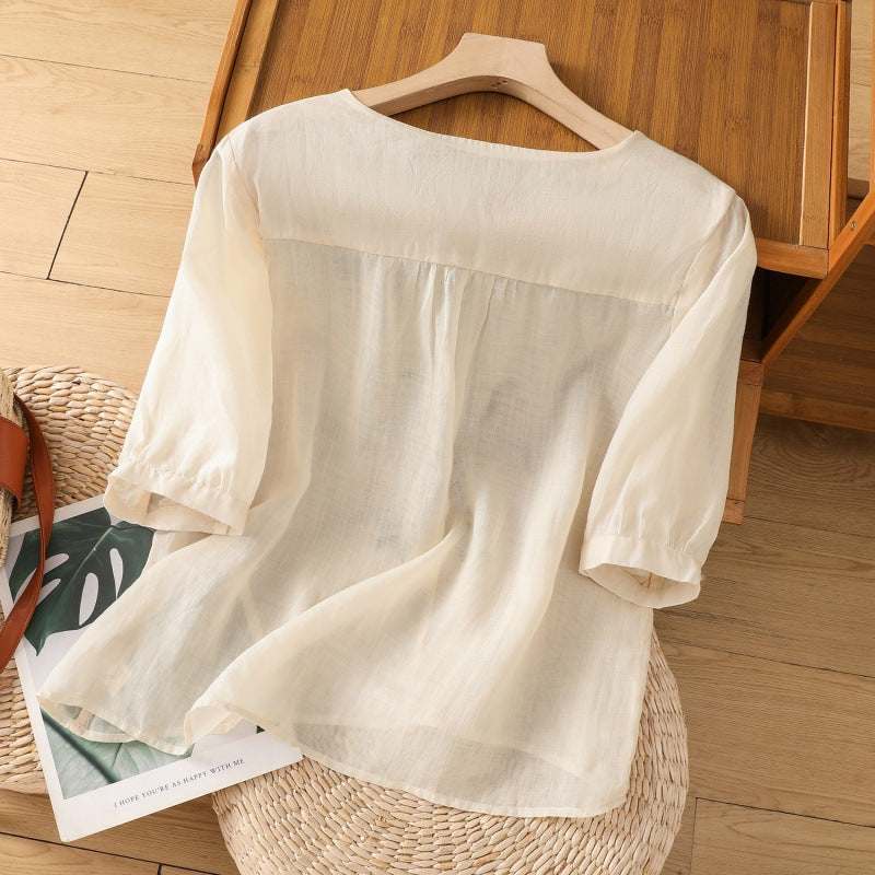Tamsina™ | Embroidered Relaxed Blouse