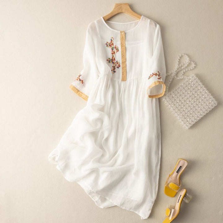 Sofia™ | Embroidered Relaxed Midi Dress