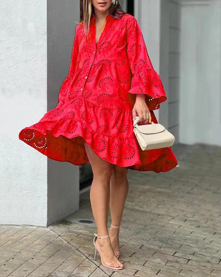 Vivian™ | Embroidered Tiered Mini Dress