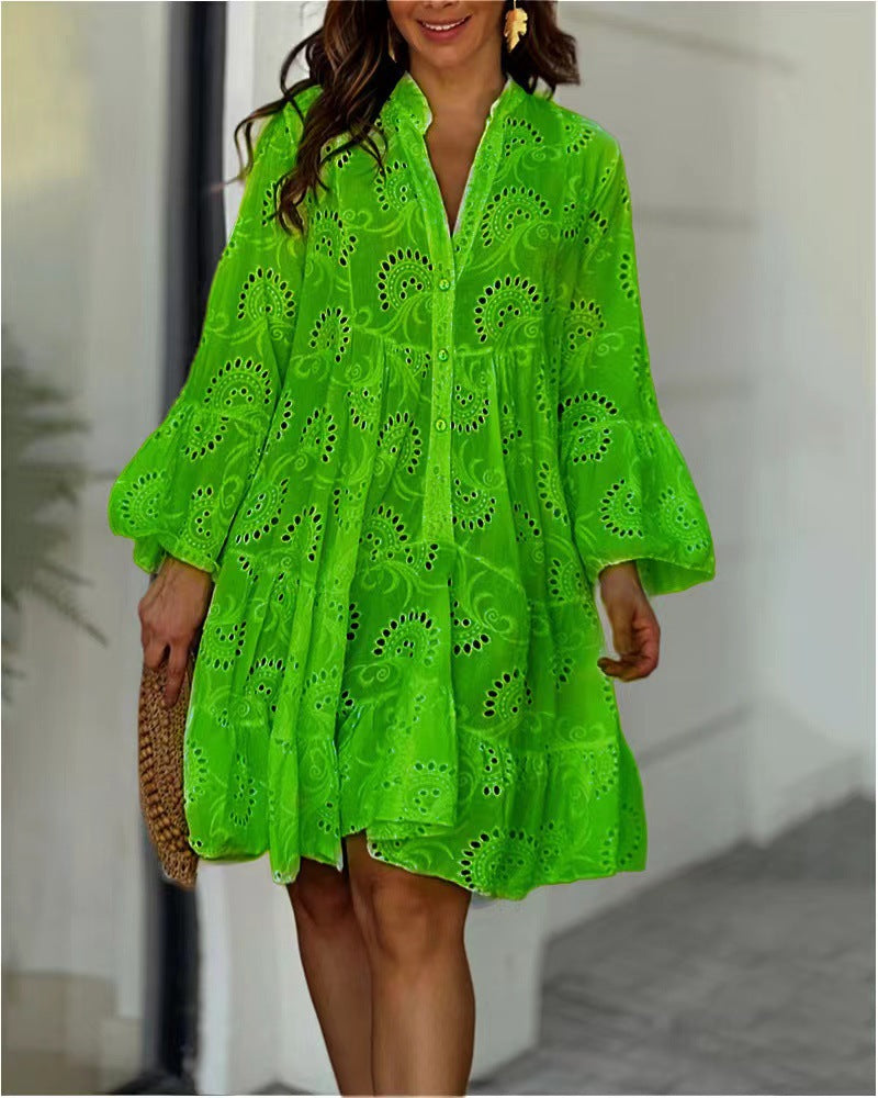 Vivian™ | Embroidered Tiered Mini Dress