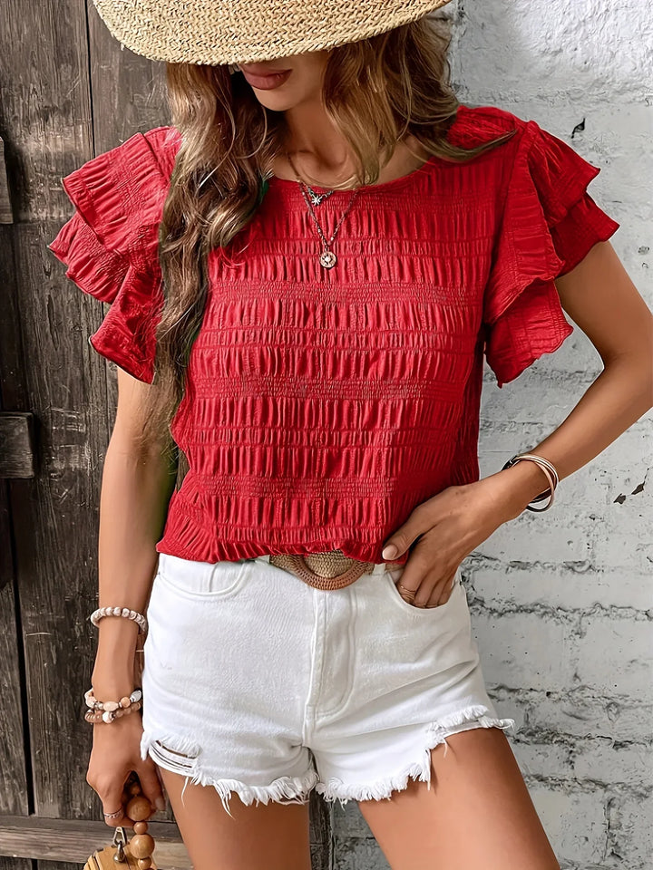 Charmaine™ | Light & Breezy Blouse with Fun Ruffles