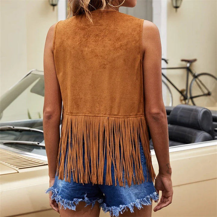 Tammy™ | Vintage Fringe Suede Vest