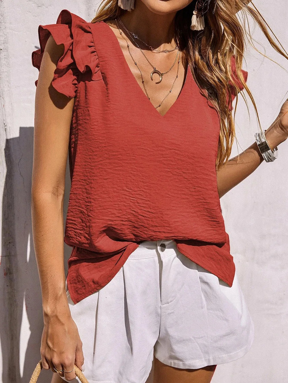 Lynette™ | Playful Ruffle Sleeve Summer Top