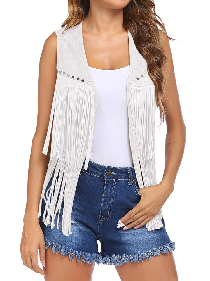 Tammy™ | Vintage Fringe Suede Vest