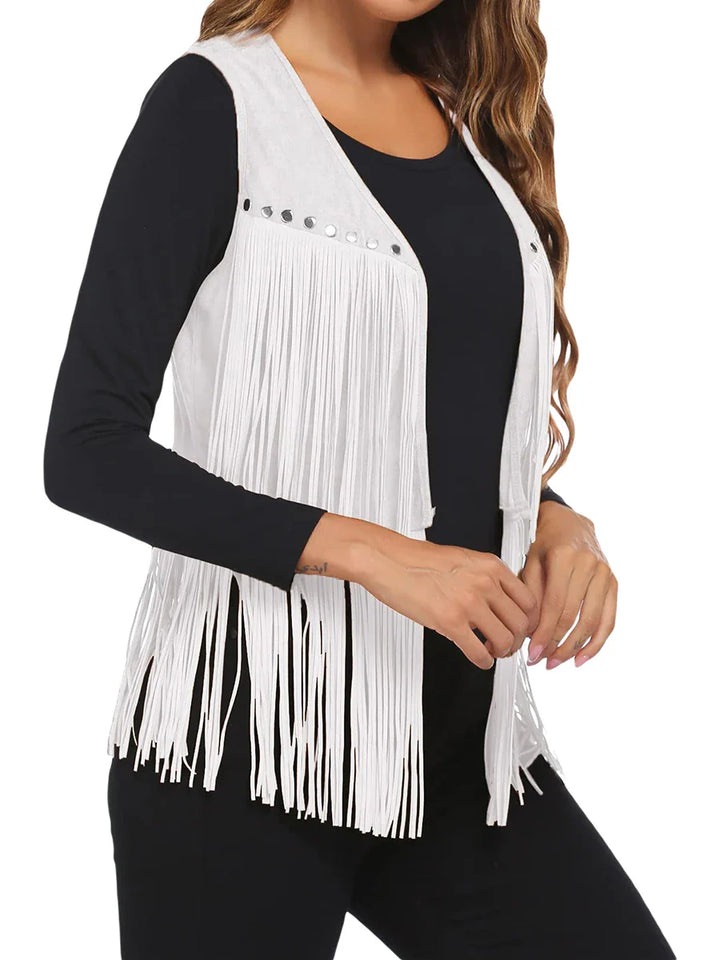 Tammy™ | Vintage Fringe Suede Vest