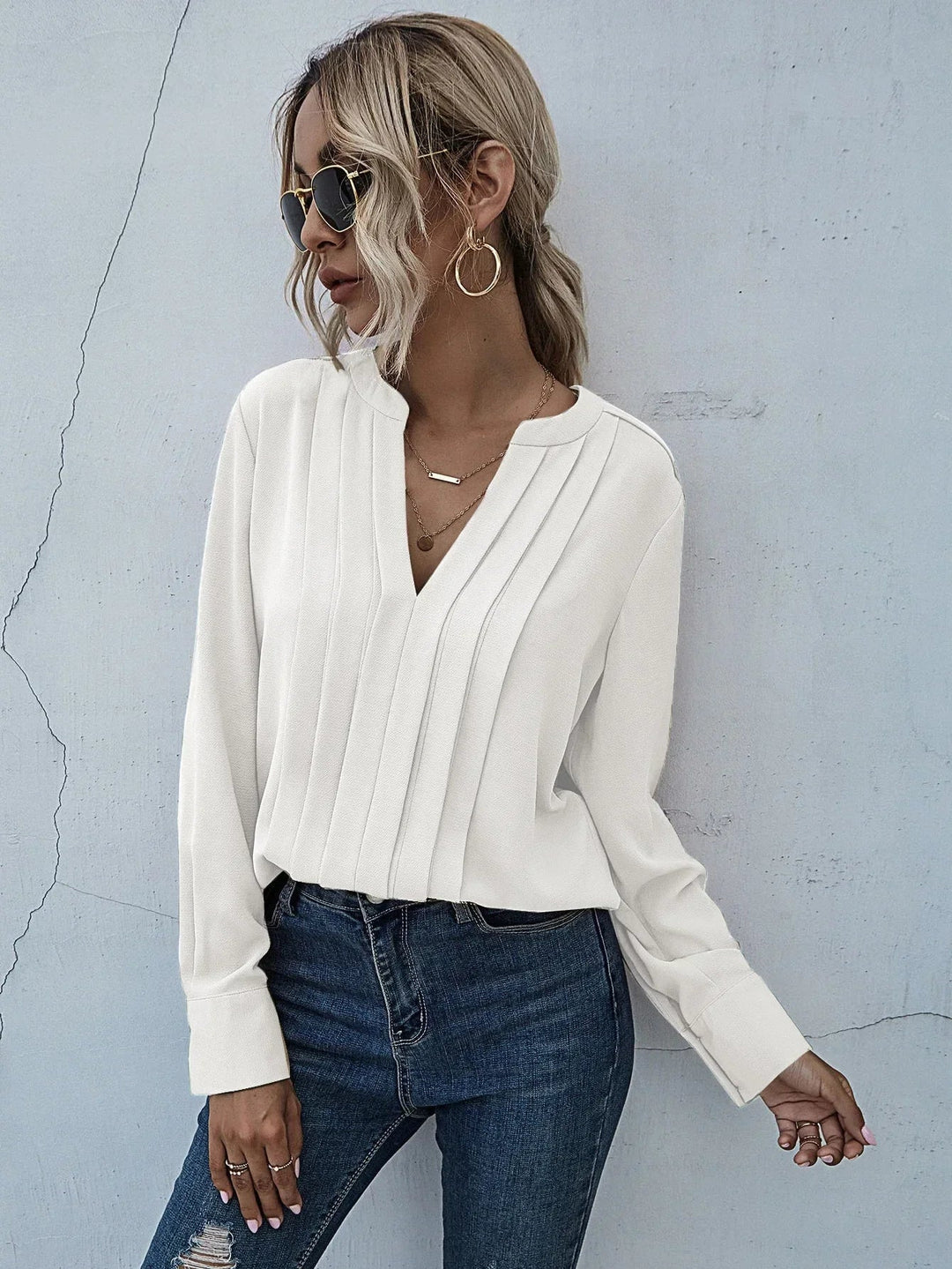 Seona™ | Elegant Pleated Blouse