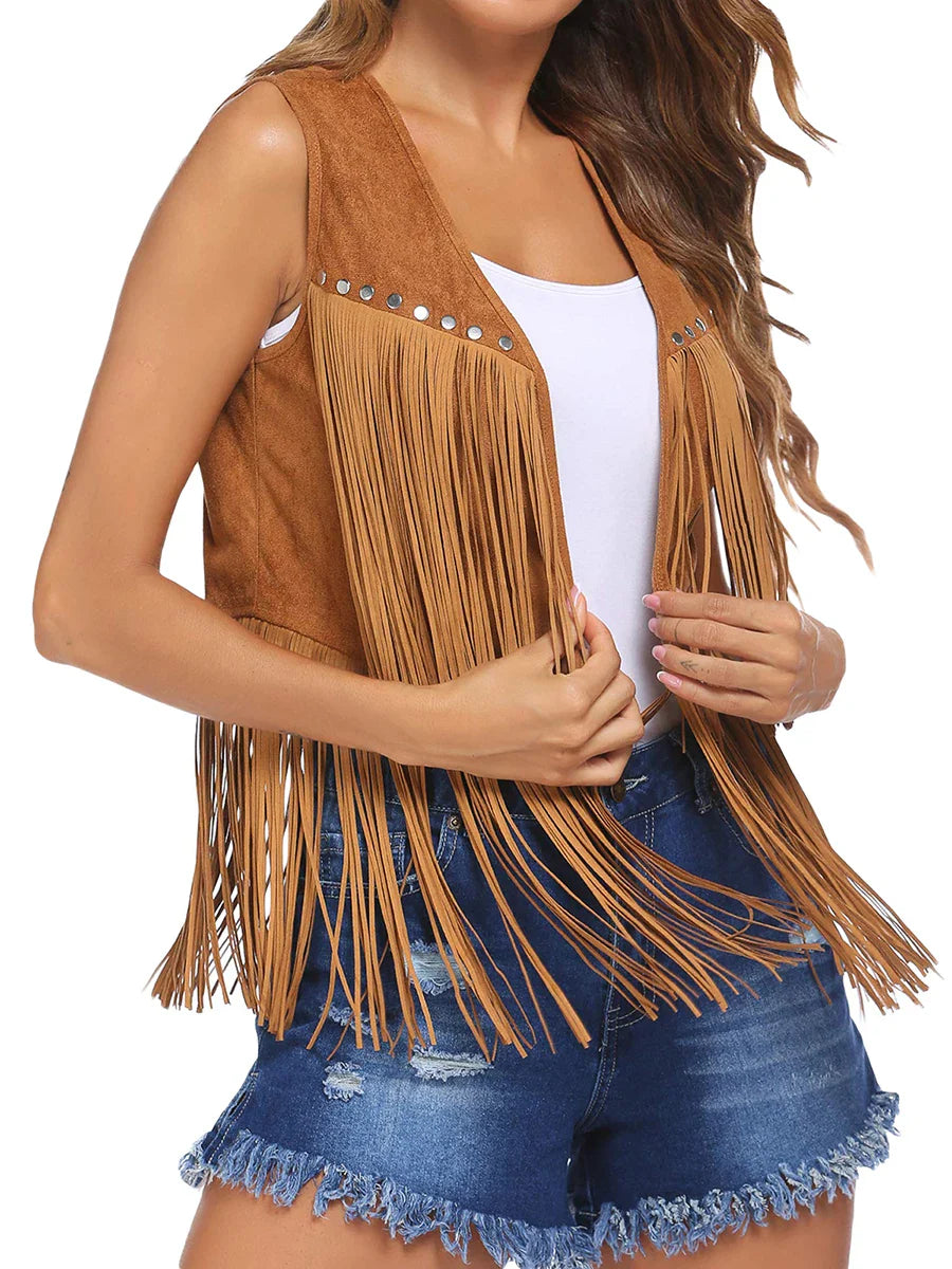 Tammy™ | Vintage Fringe Suede Vest