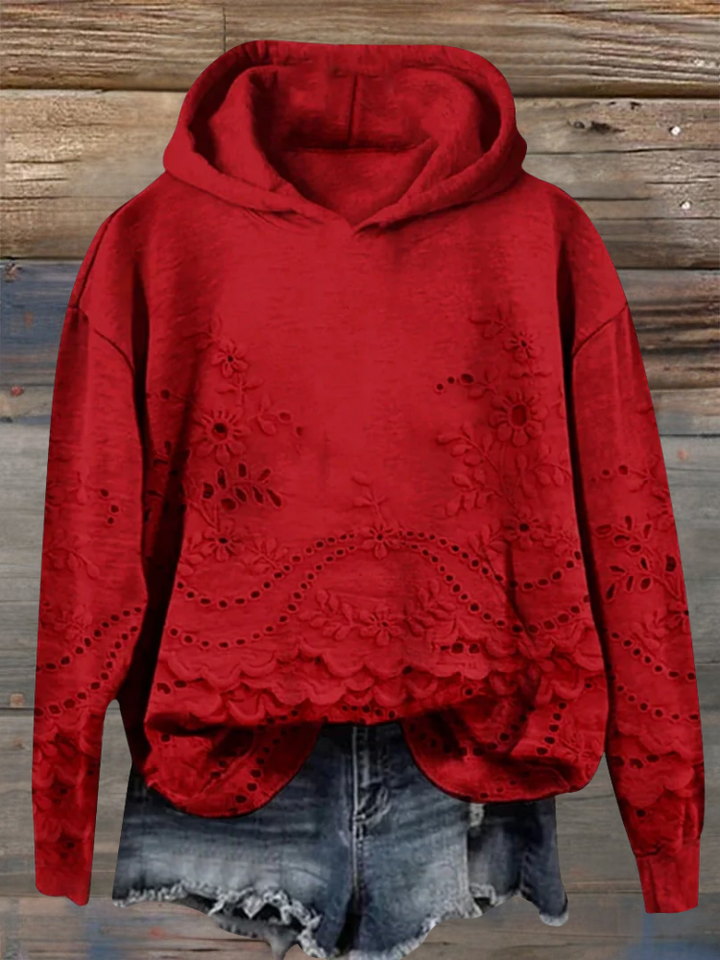 Saska™ | Hoodie with Floral Embroidery