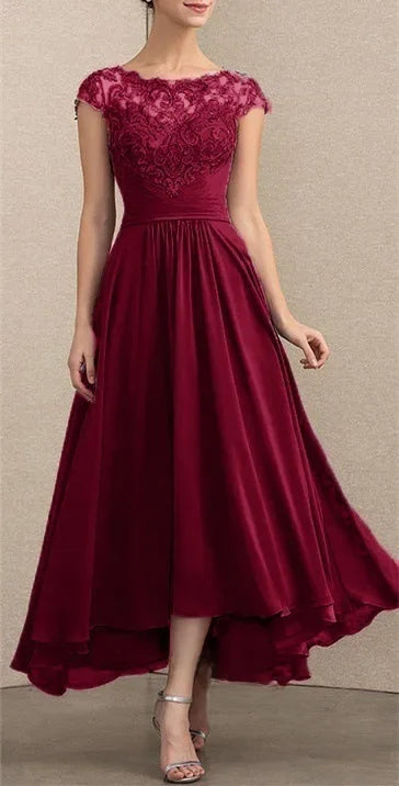 Phyllis™ | Elegant Lace Chiffon Maxi Dress