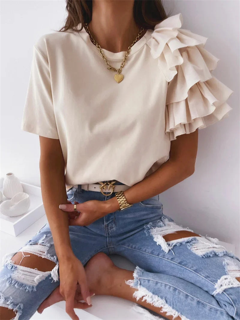 Anna™ | Chic Top with Bold Ruffle Sleeves