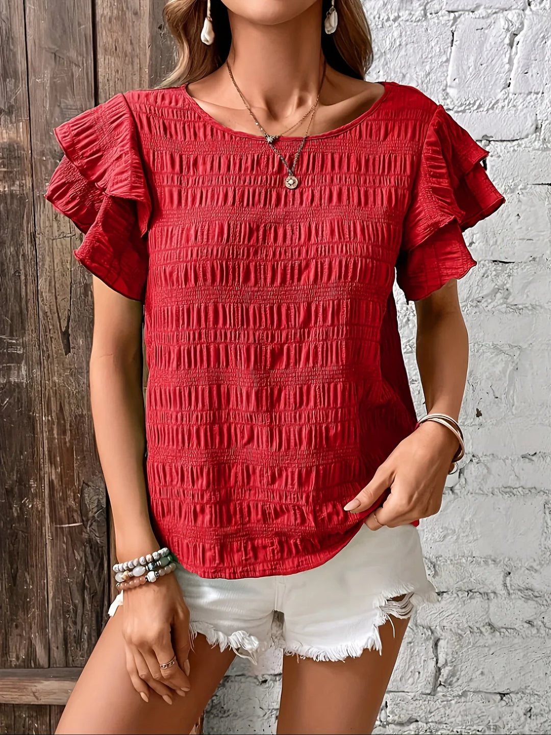 Charmaine™ | Light & Breezy Blouse with Fun Ruffles