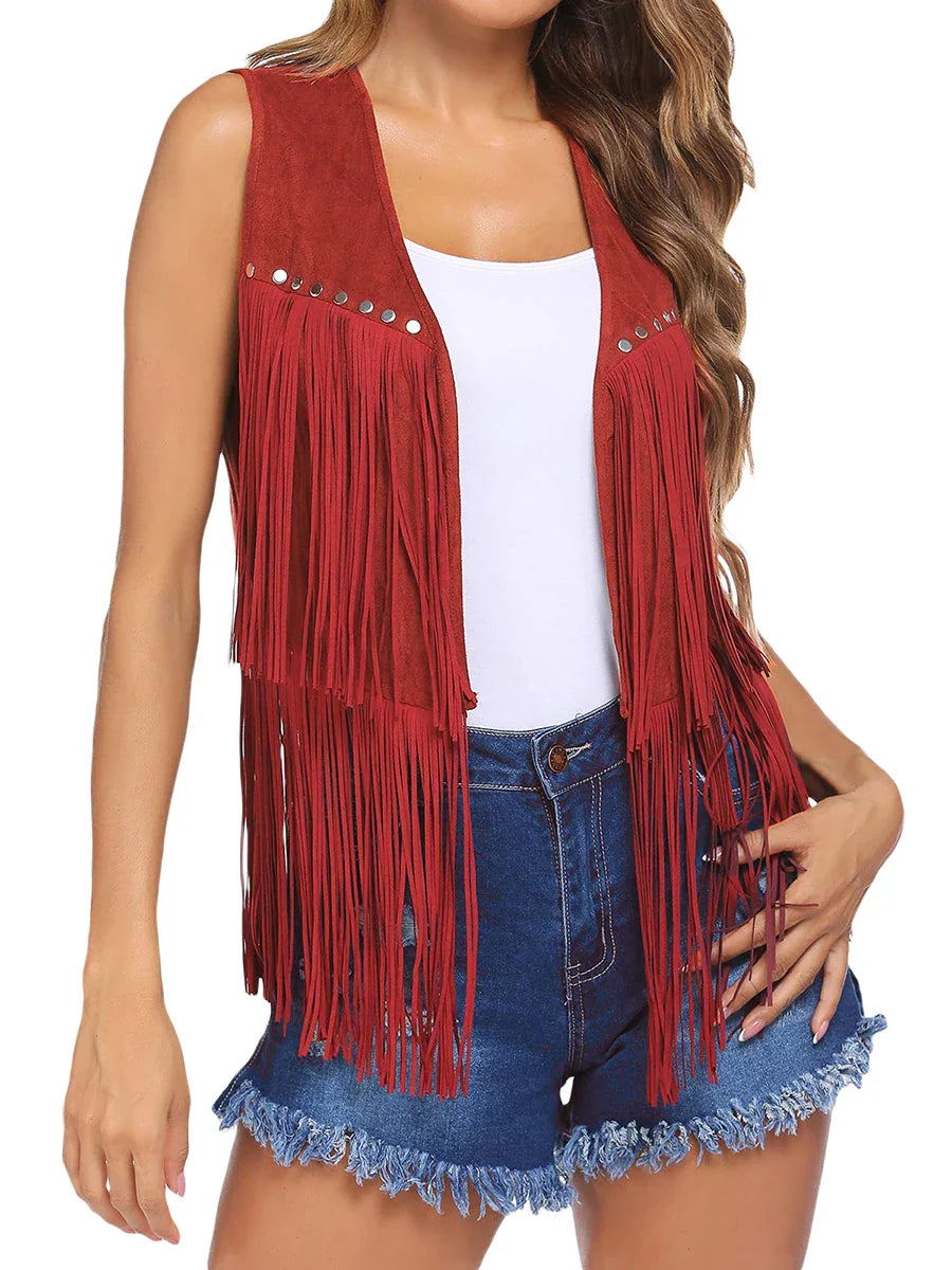 Tammy™ | Vintage Fringe Suede Vest