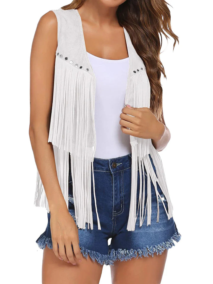 Tammy™ | Vintage Fringe Suede Vest