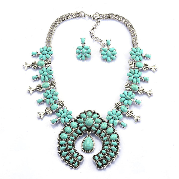 Zahara™ | Southwest Turquoise Blossom Necklace Set