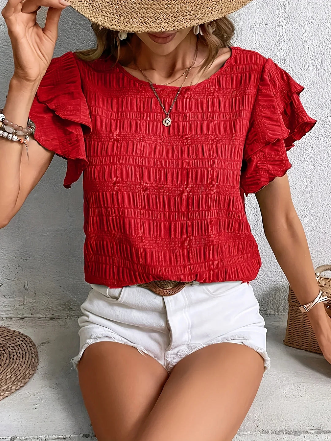 Charmaine™ | Light & Breezy Blouse with Fun Ruffles