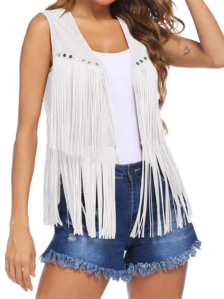 Tammy™ | Vintage Fringe Suede Vest